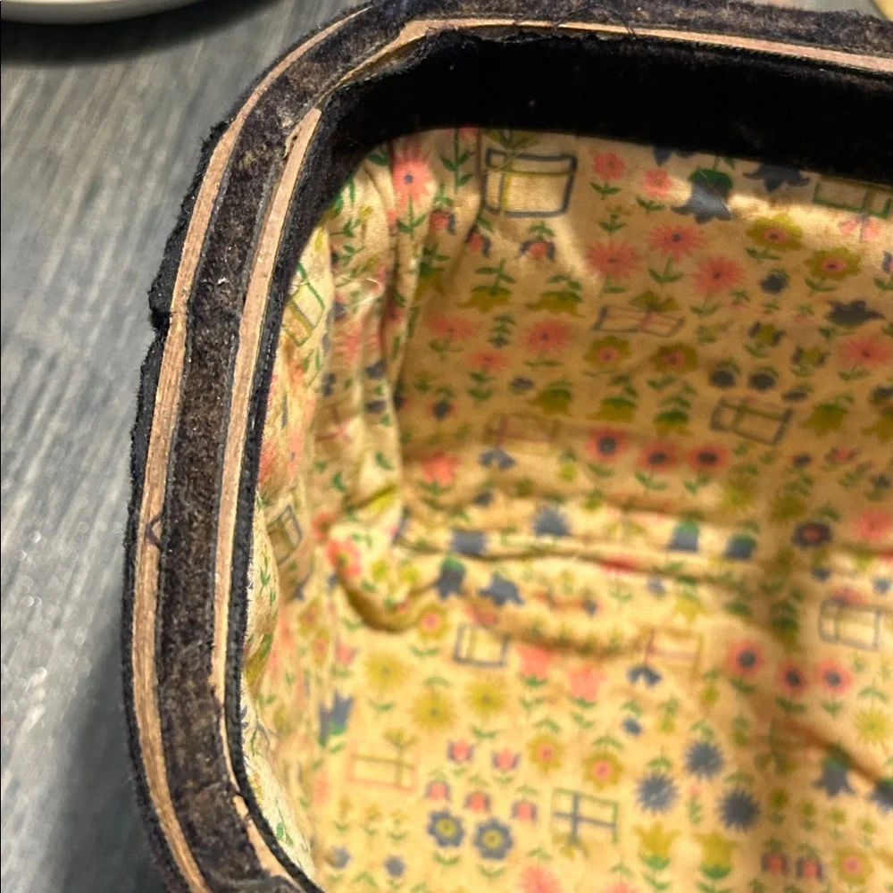 Handcrafted  Caro Nan Village Scene Basket repurposed